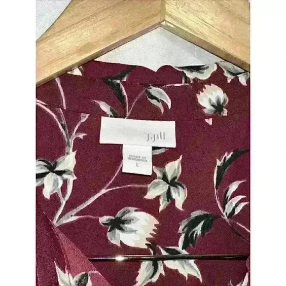 J. Jill Womens Button Up Blouse Floral Long Sleeve Top Size Large - Picture 5 of 8